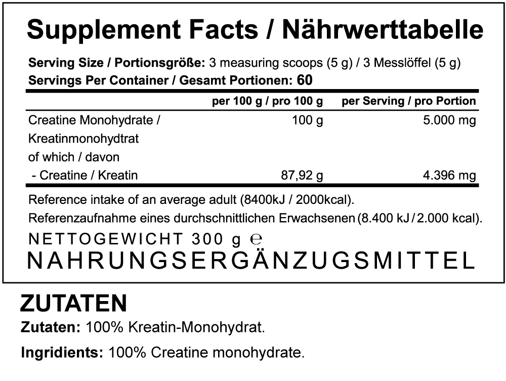 EVOLabs NANOHytrate Creatin (1000Mesh) 300g