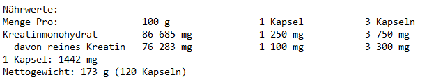 CREATINE COMPRESSED 120 caps